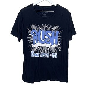 Bravado Rush Black Short Sleeve Retro Crew Neck Tee Shirt Unisex Size Large